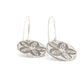 Running Marsh Flower Etched Round Sterling Silver Drop Earrings